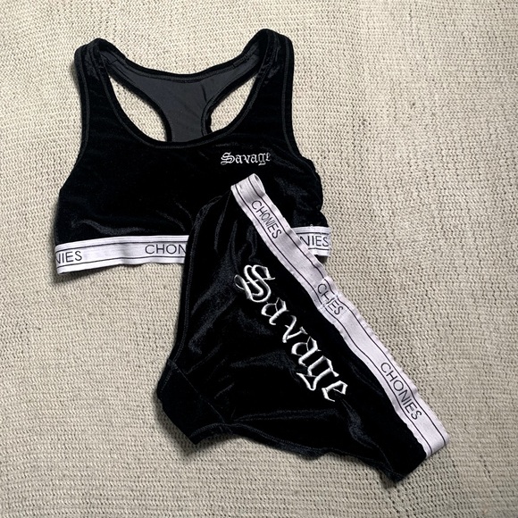 Dolls Kill Other - Chonies Savage Embroidered Sports Bra Set